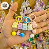 Cute Chubby Cat Bell Keychain – Kawaii Stacked Cat Bag Charm 1