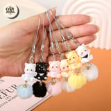 Cat Phone Charm with Pom Pom 1
