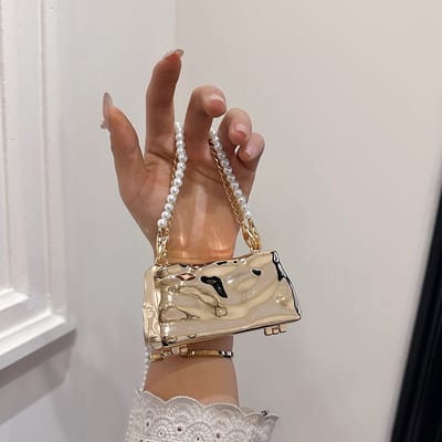 Metal mini hand clutch