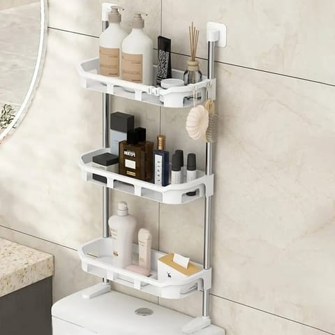 3 Layer Toilet Tank Top Organizer (Off White)