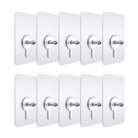 Wall Adhesive Screw Nut Hook (10 Pcs)