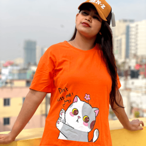 DTF Printed ladies T shirt | Half Sleeve Plain | Regular Fit Ladies T Shirt for Women & Girls |