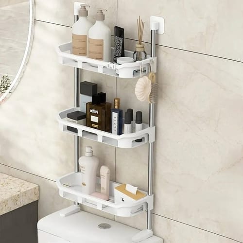 3 Layer Toilet Tank Top Organizer (Off White)