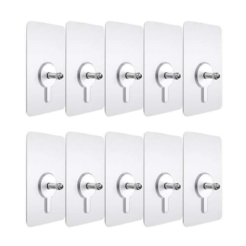 Wall Adhesive Screw Nut Hook (10 Pcs)