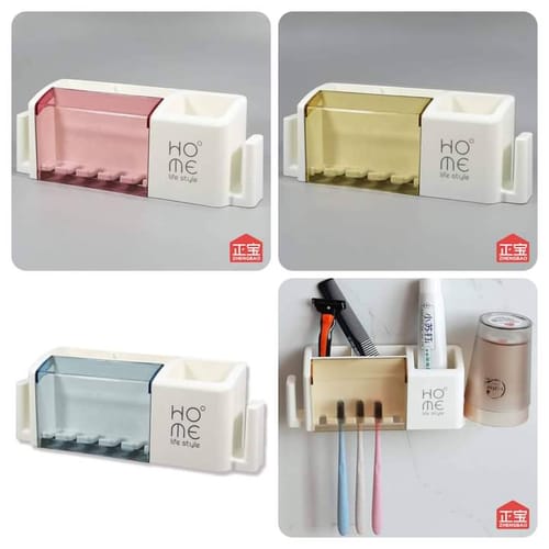 Wall Mounted Toothbrush & Bathroom Organizer