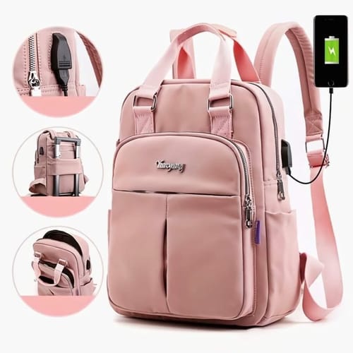 New leisure nylon ladies CHINA Bagpack (Pink) Code : 7242