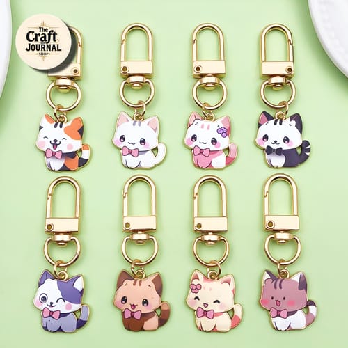 Cute Bow-Tie Kitty Keychain