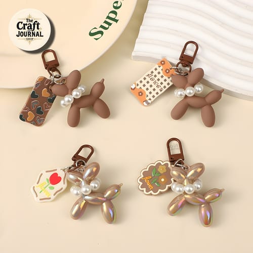 Balloon Dog Charm Keychain