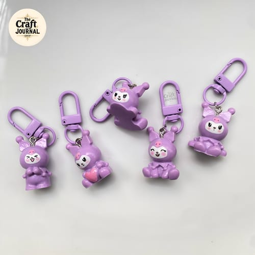 Purple Bunny Character Keychain