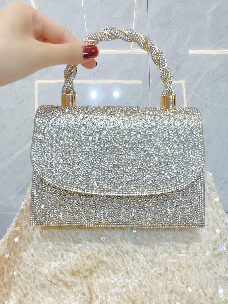 Crystal stone party clutch