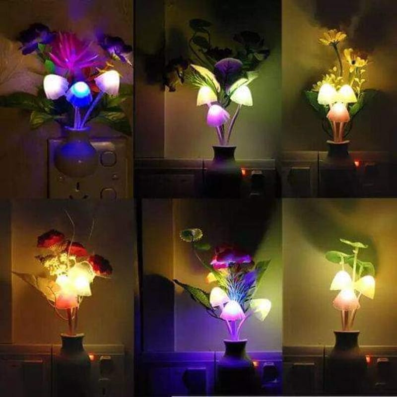 LED Mushroom Night Light with Auto Light Sensor