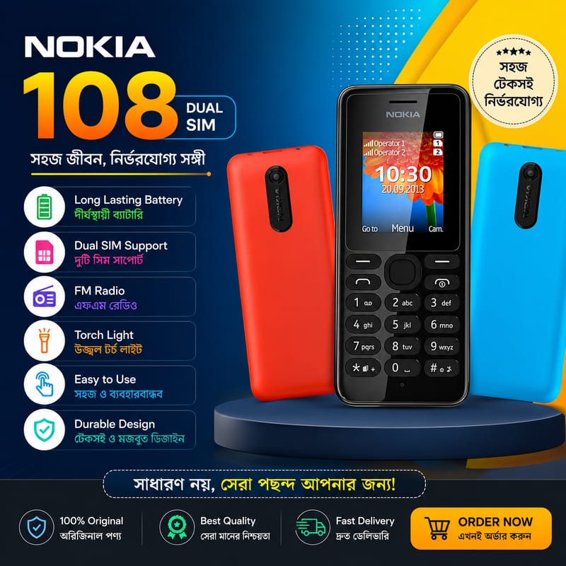 Nokia 108 Dual Sim ( Refurbished)