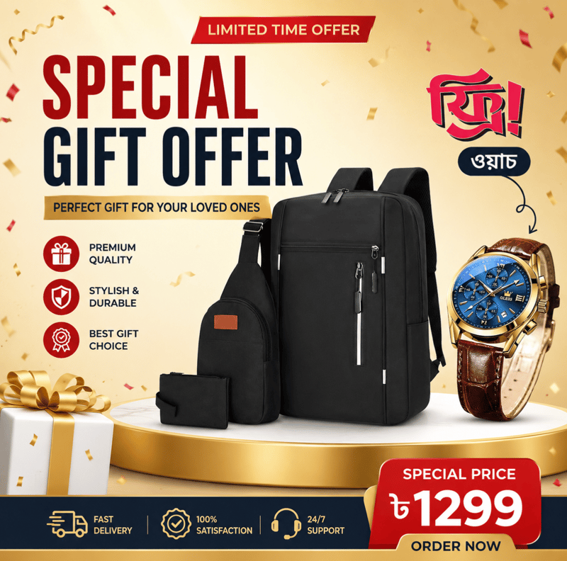 Exclusive 3-in-1 Bag Set with Free Watch! 2