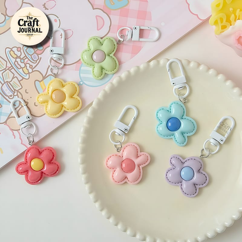 Flower Puff Keychain
