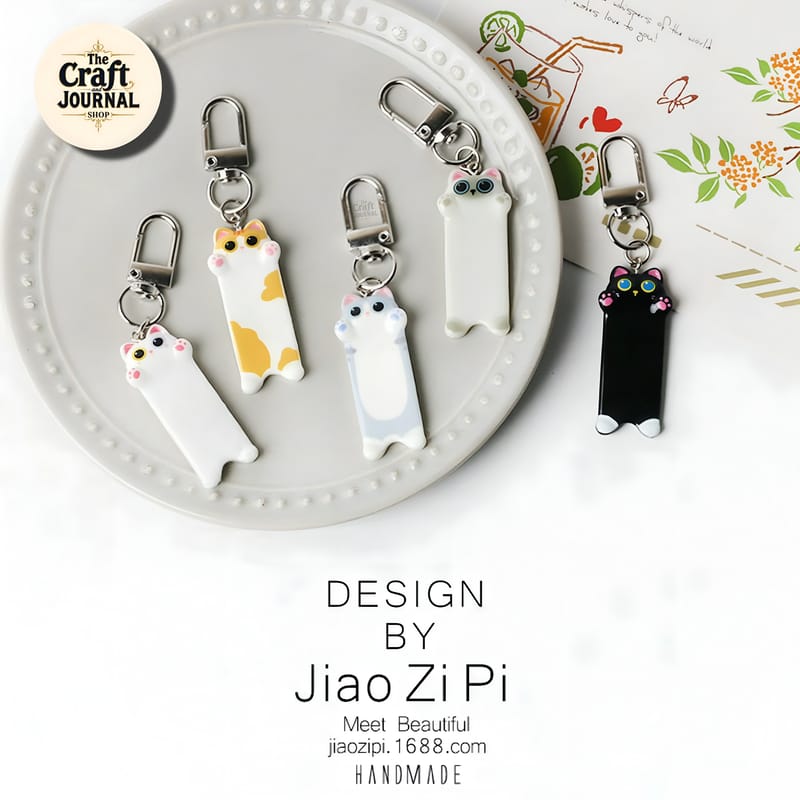 Cute Cat Peeking Keychain