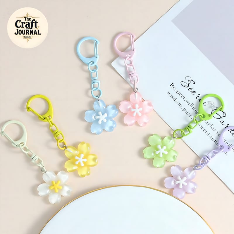 Glossy Sakura Flower Keychain