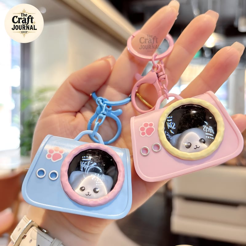 Cute Pet Carrier Keychain